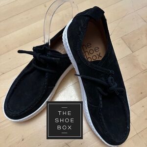 The Shoe Box Black suede sneaker slit ons, 38 ( 7.5)  CB2377